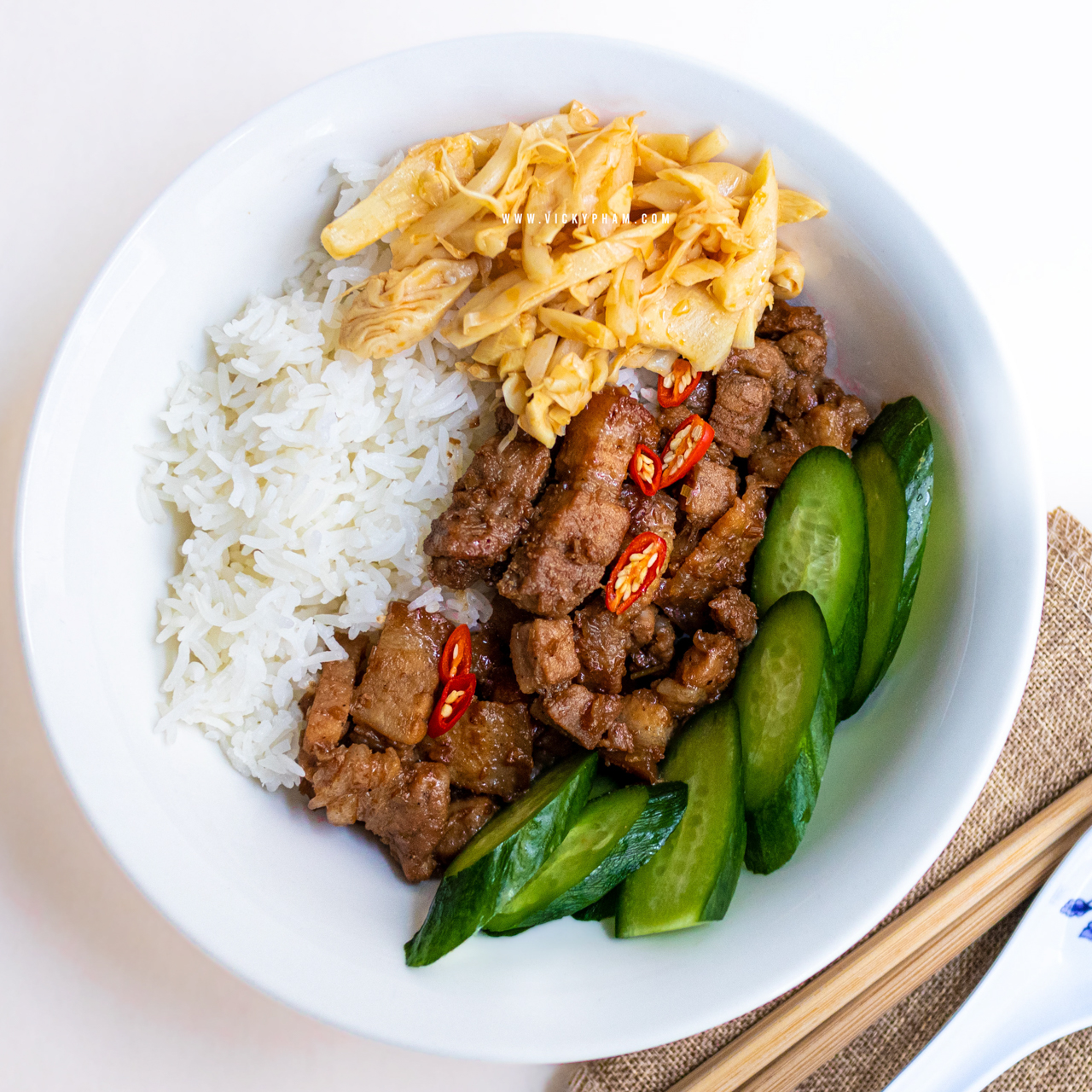 Vietnamese Pork Belly with Fermented Shrimp Paste (Thịt Xào Mắm Ruốc)