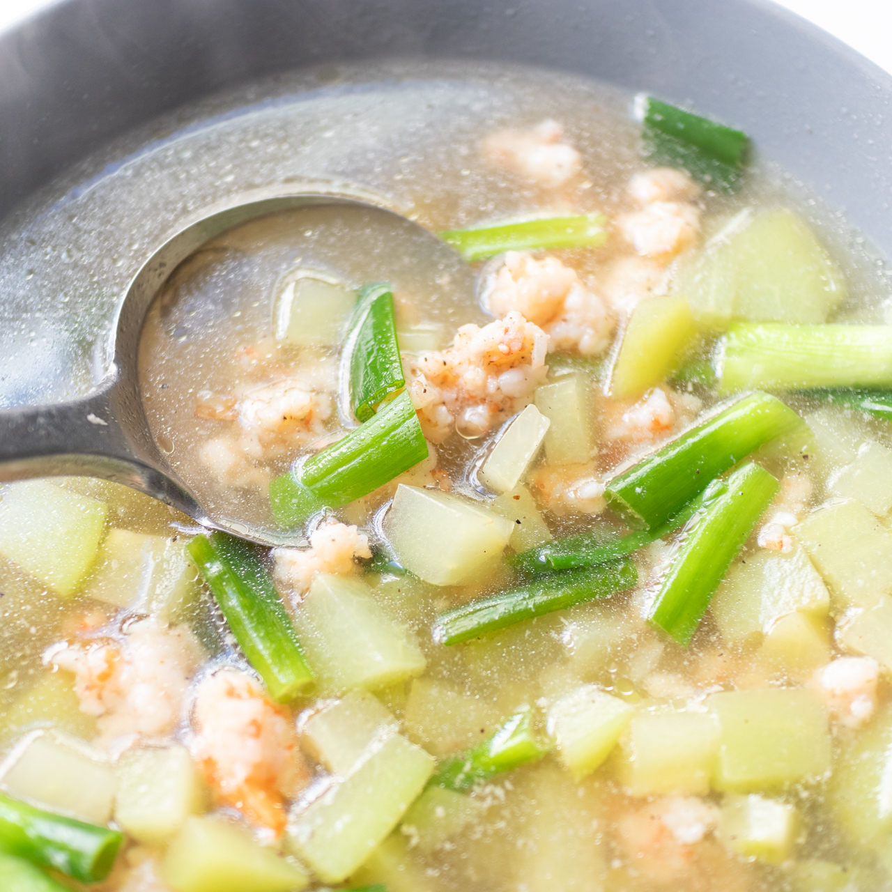 Vietnamese Chayote Squash Soup with Shrimp (Canh Su Su Nấu Tôm)