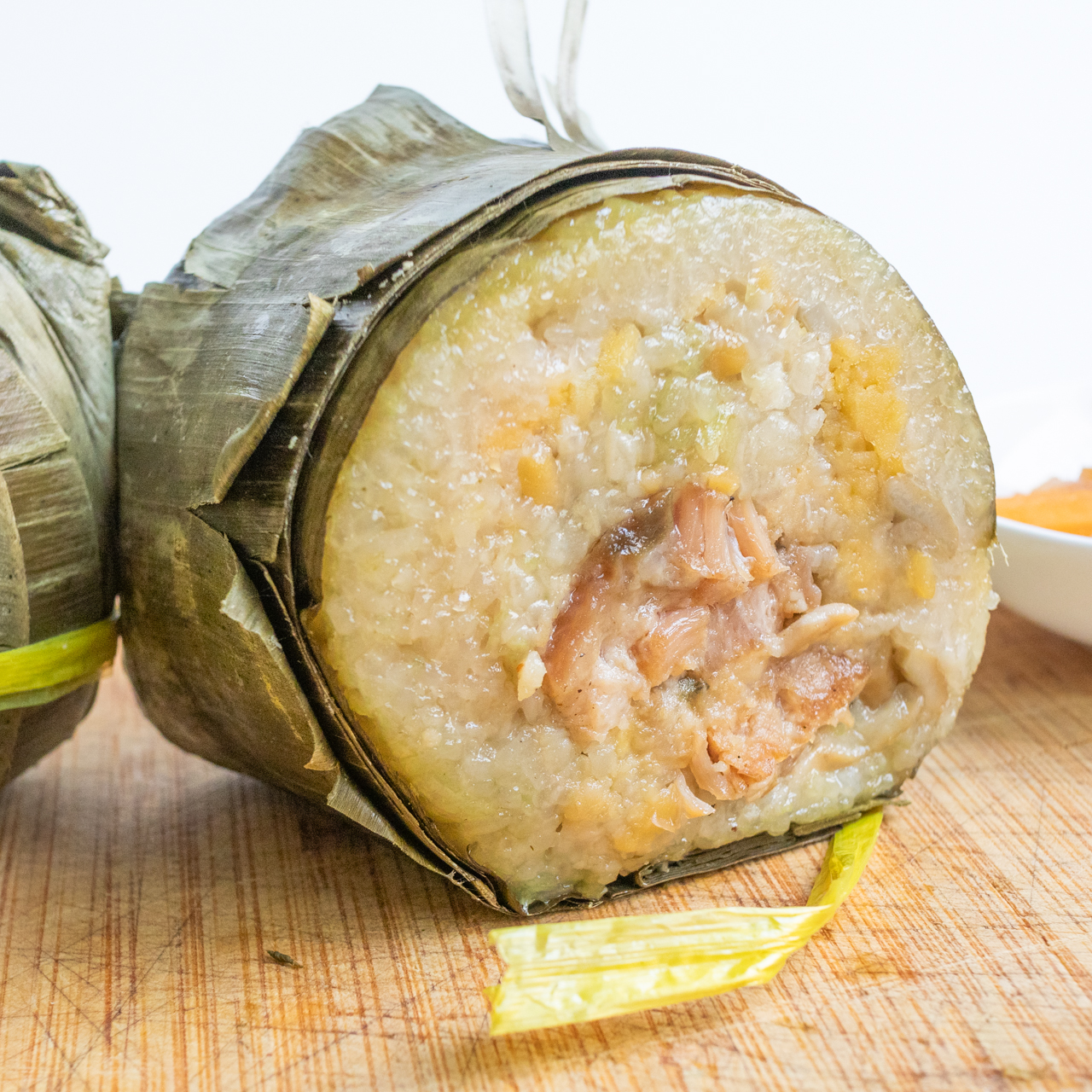 Bánh Tét for Lunar New Year (Vietnamese Sticky Rice Cake with Pork Belly)