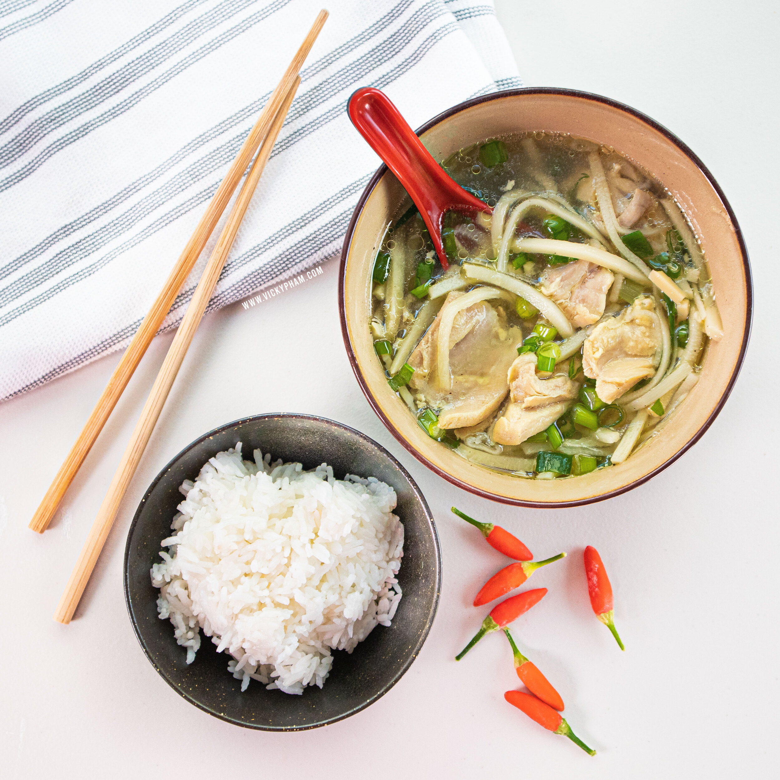 Vietnamese Chicken Soup with Bamboo Shoots (Canh Gà Nấu Măng)