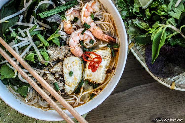 Vietnamese Fermented Fish & Seafood Vermicelli Soup Recipe (Bun Mam)