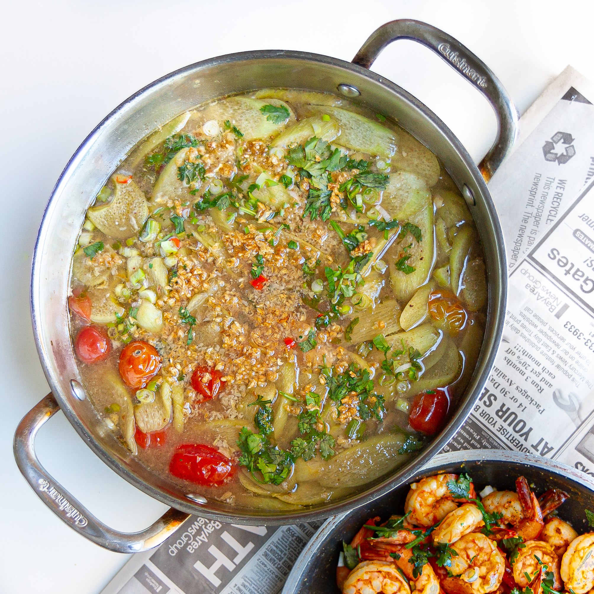 Vietnamese Sweet & Sour Tamarind Fish Soup with Elephant Ear Taro (Canh Chua Ca Nau Bac Ha)