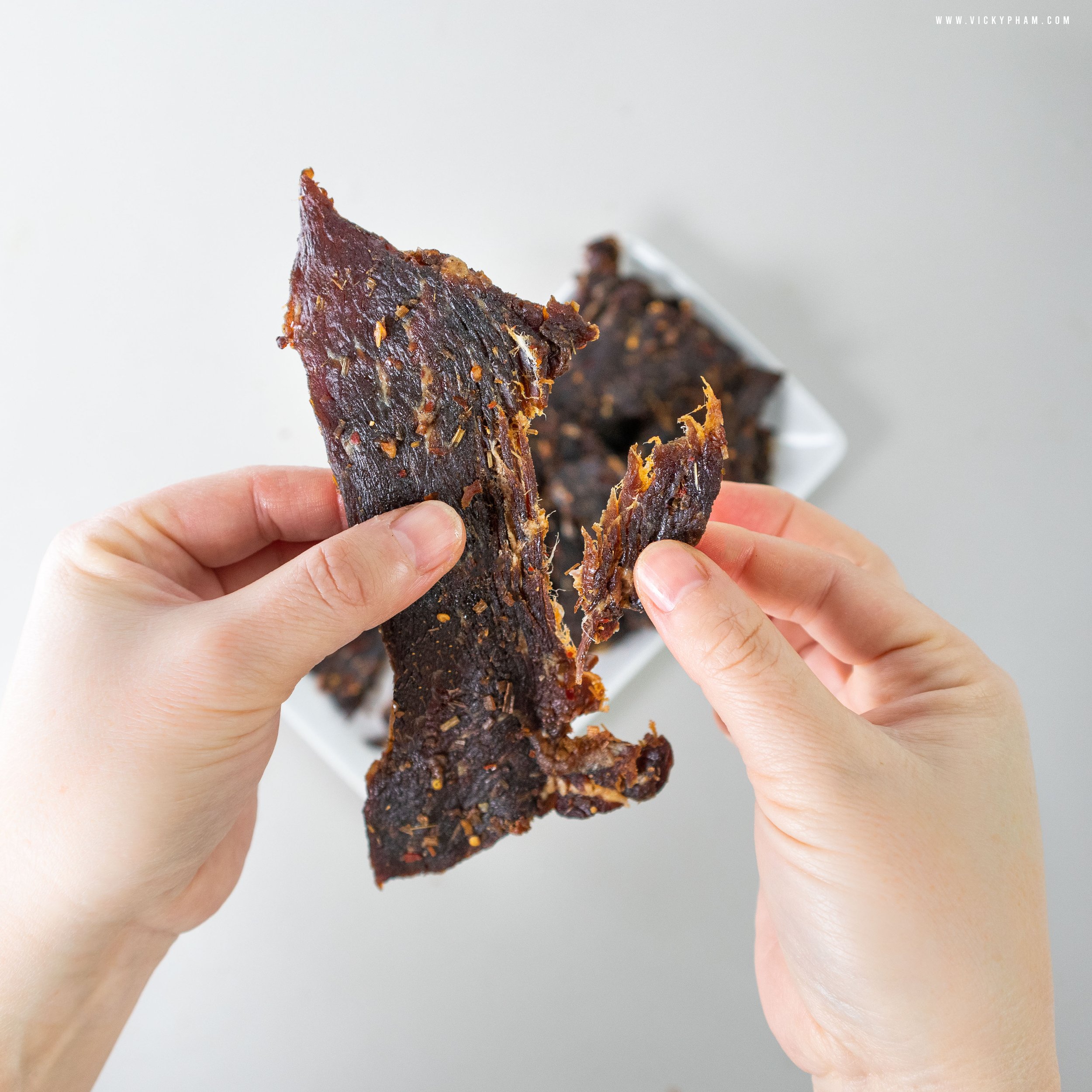 Spicy Vietnamese Beef Jerky (Khô Bò Sa Tế) (No Food Dehydrator Needed)