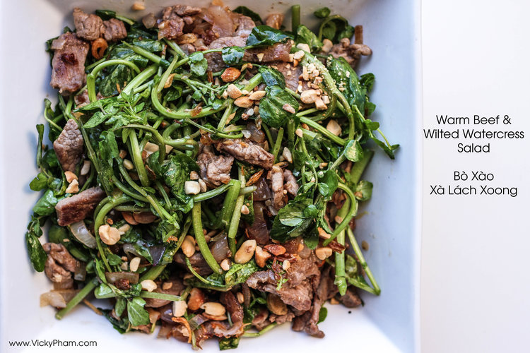 Vietnamese Beef & Watercress Salad (Bo Xao Xa Lach Xoong)