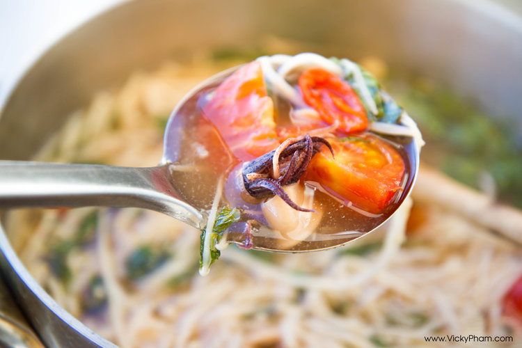 Vietnamese Sweet & Sour Soup with Squid (Canh Chua Muc)