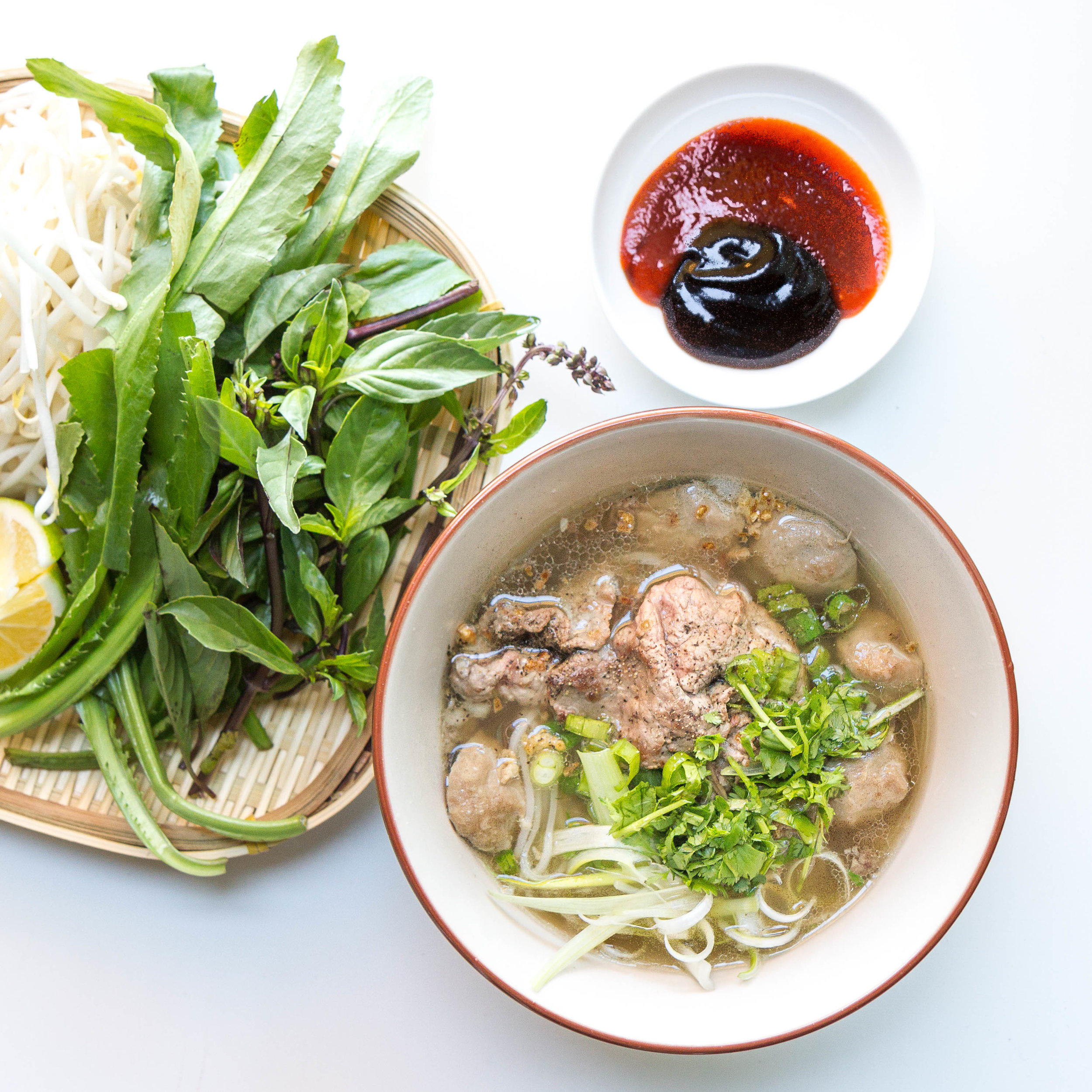 Hanoi-Style Beef Noodle Soup with Wok-Seared Steak and Fried Garlic (Pho Tai Lan)
