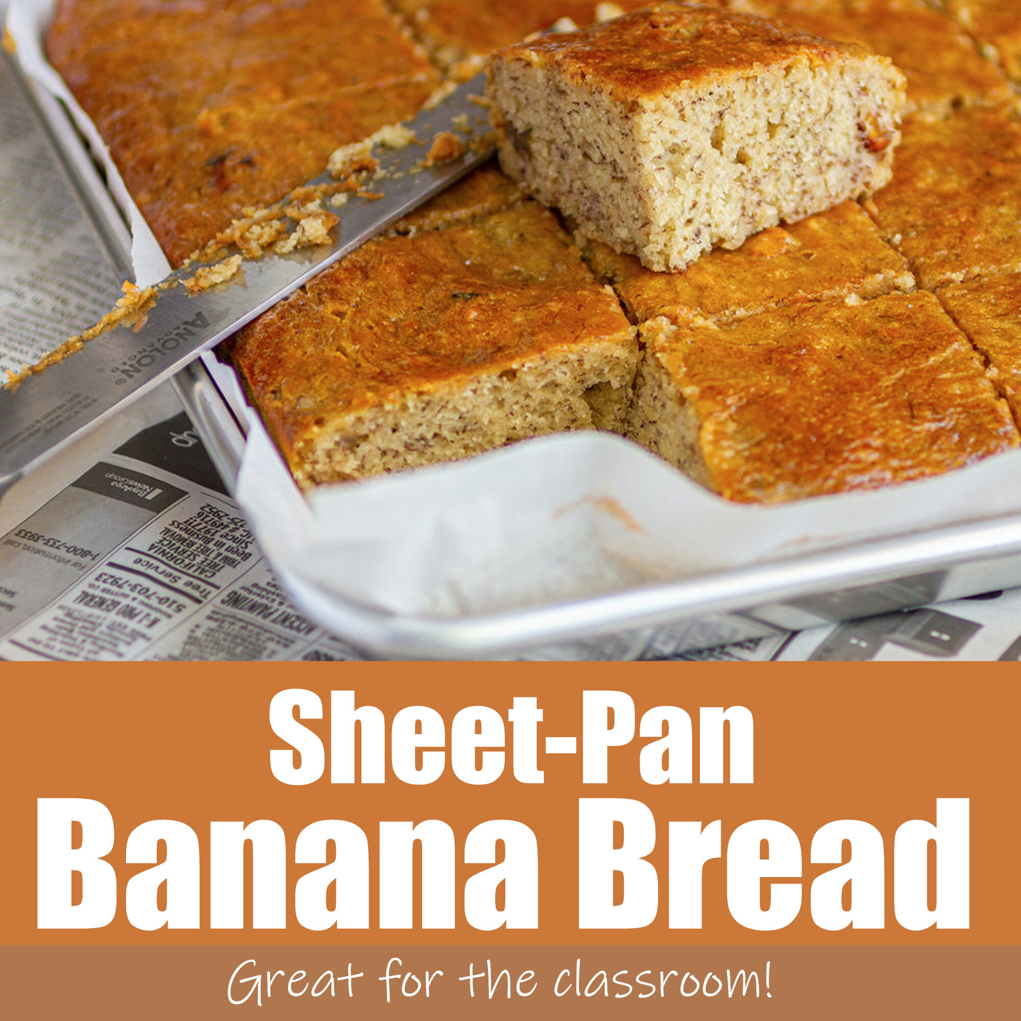 Sheet Pan Moist And Delicious Banana Bread