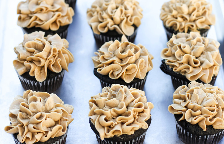 Mocha Cupcake with Italian Meringue Coffee Frosting