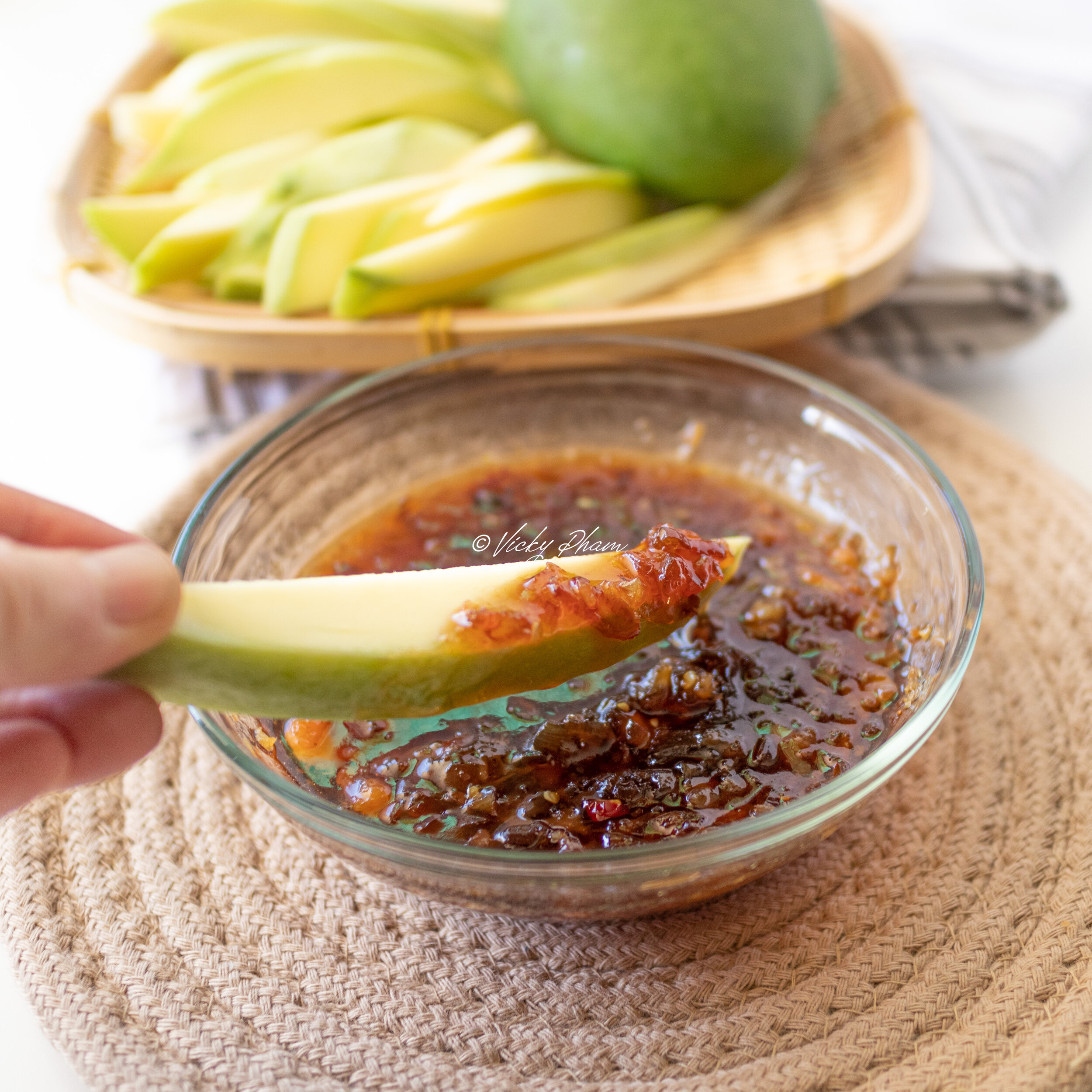 Vietnamese Green Mango Sweet & Savory Dipping Sauce (Nước Mắm Chấm Xoài)