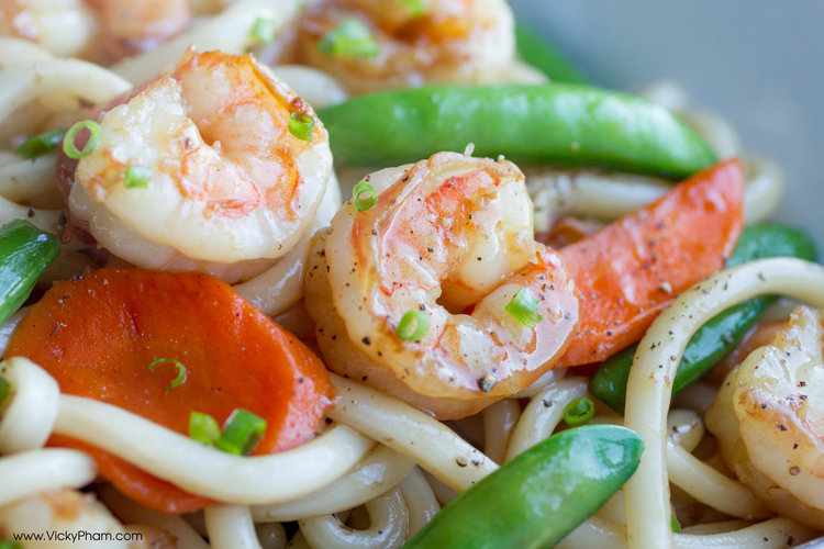 Stir-Fried Udon with Shrimp