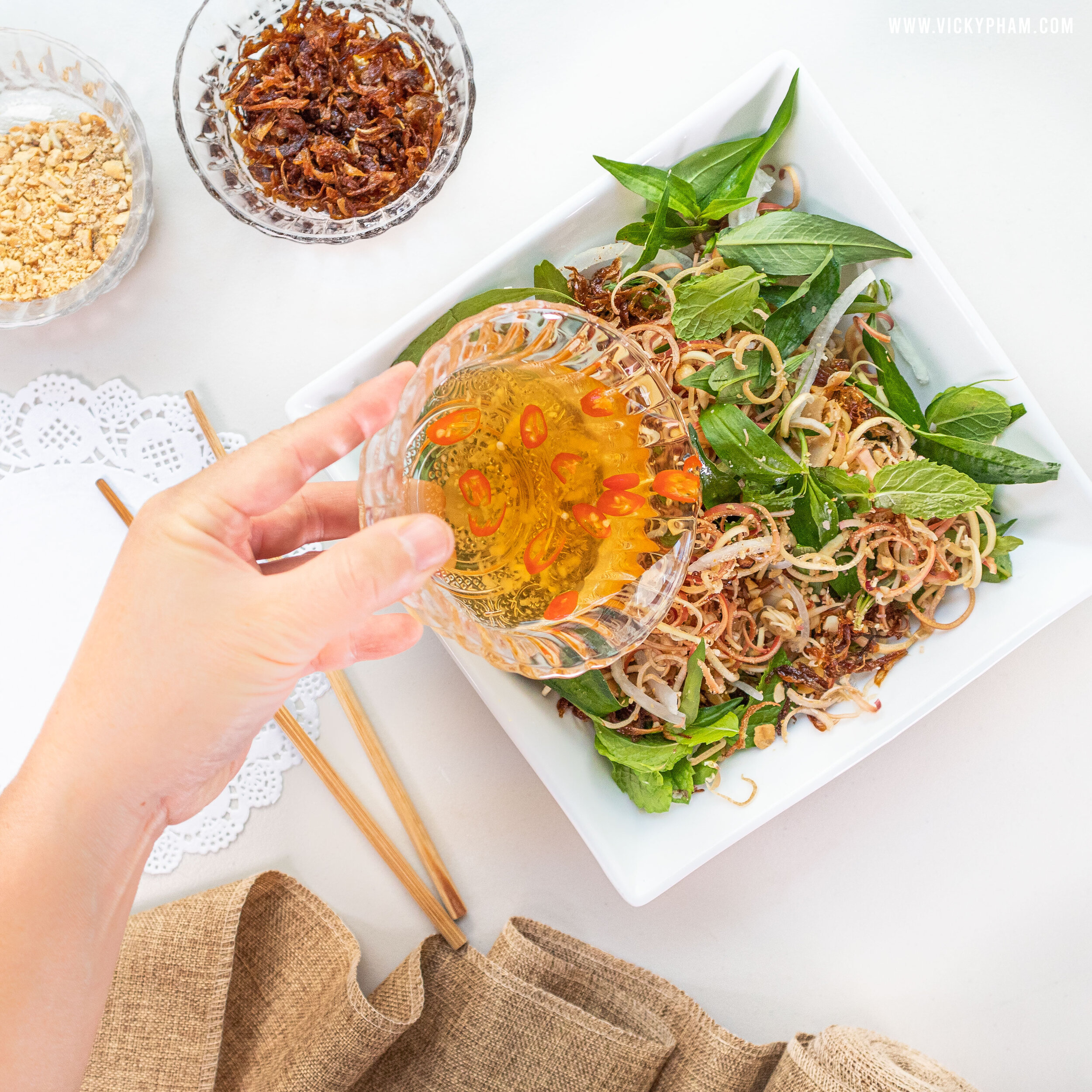 Refreshing and Easy Vietnamese Summer Salad with Banana Blossom (Gỏi Bắp Chuối)