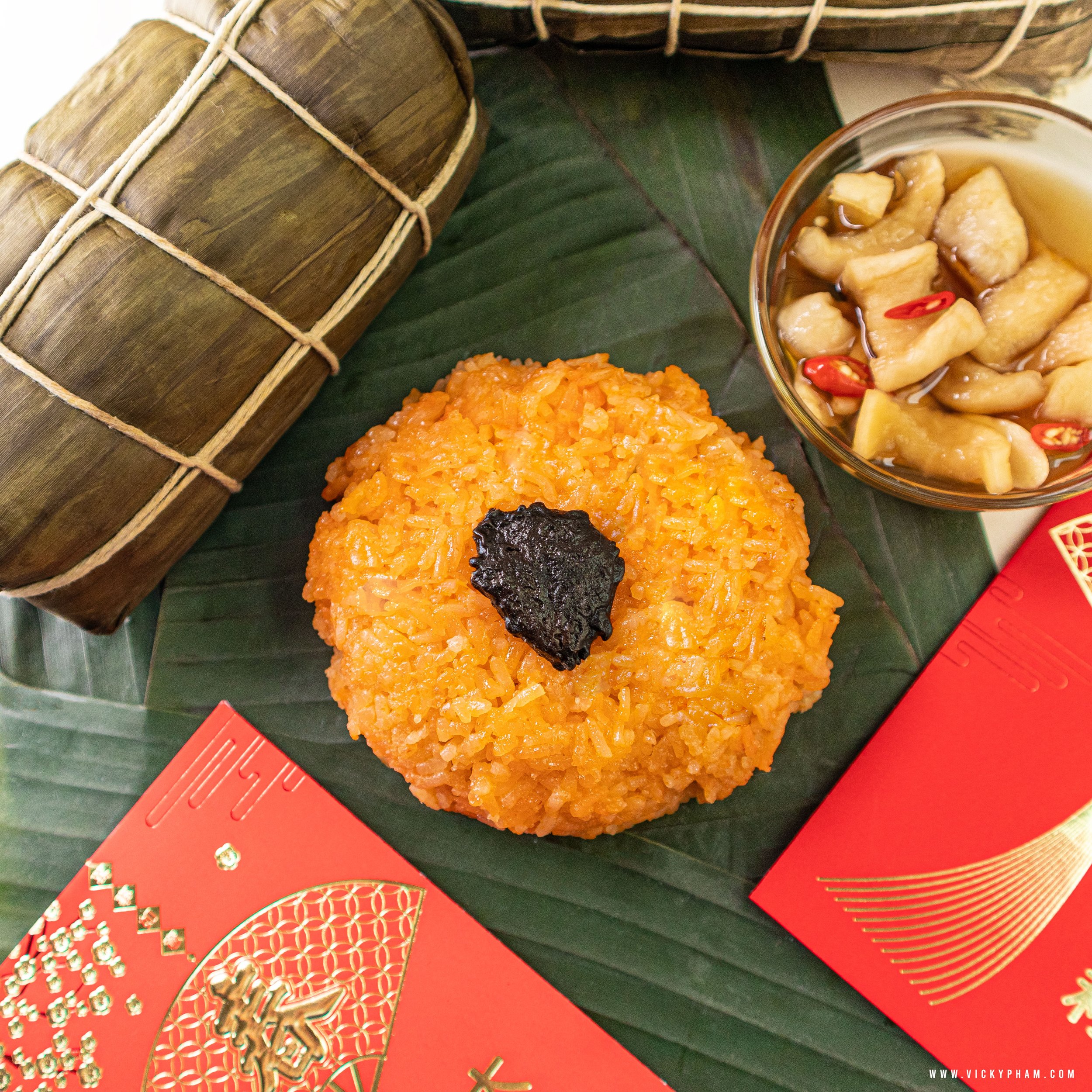 Vietnamese Red Sticky Rice (Xôi Gấc)