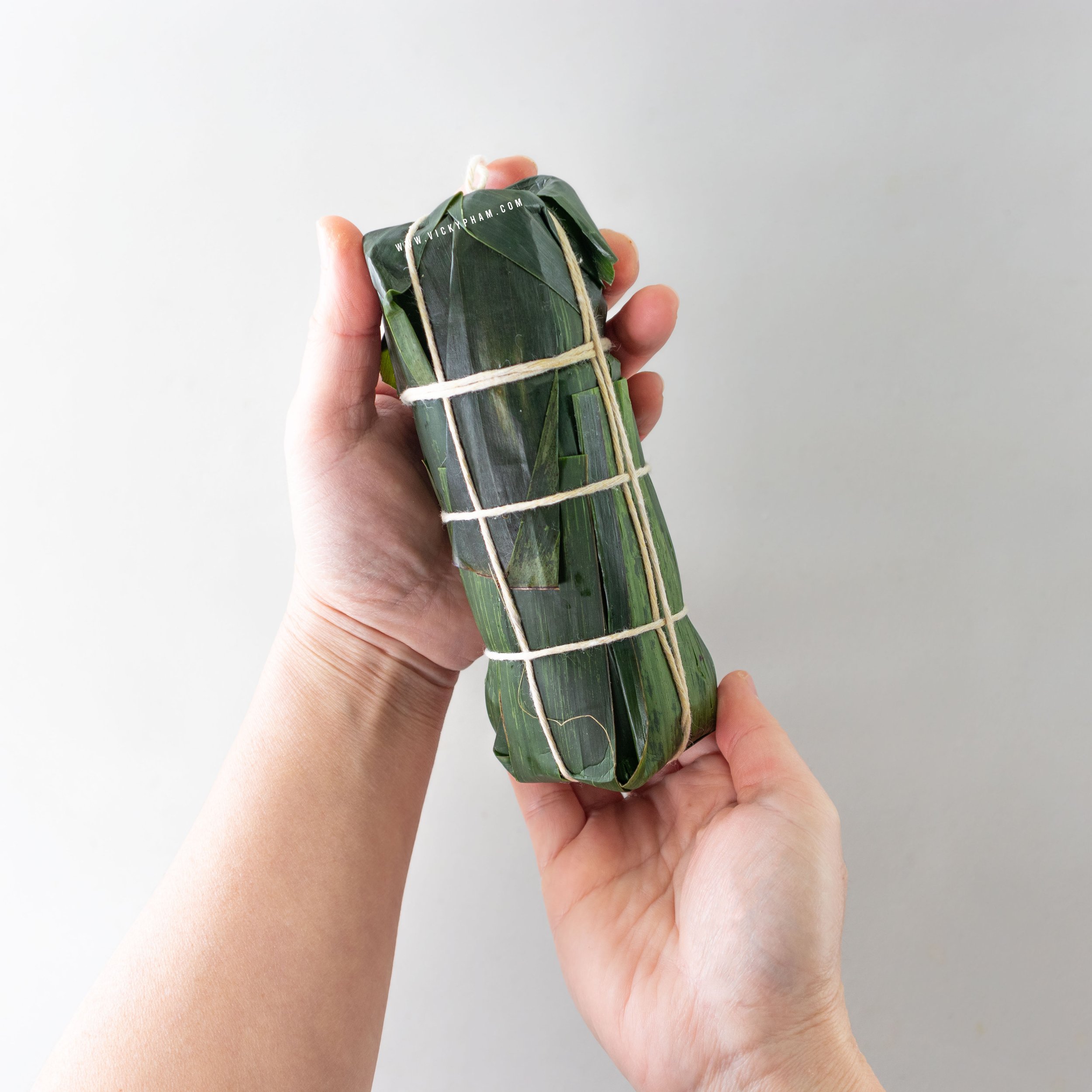 Vietnamese Savory Glutinous Rice Cakes with Pork Belly & Mung Beans for Lunar New Year (Banh Tet)