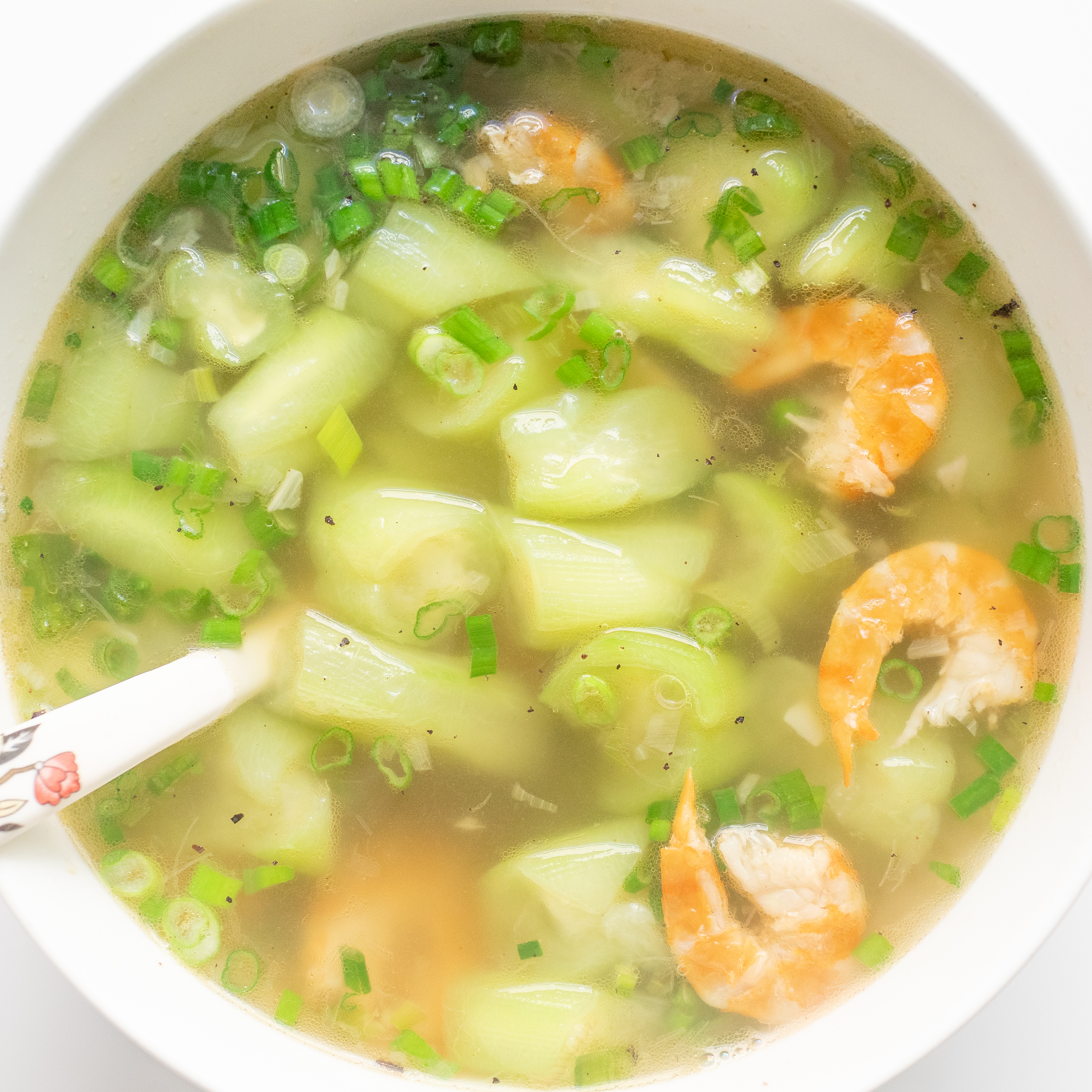Vietnamese Sponge Gourd and Dried Shrimp Soup (Canh Mướp Tôm Khô)
