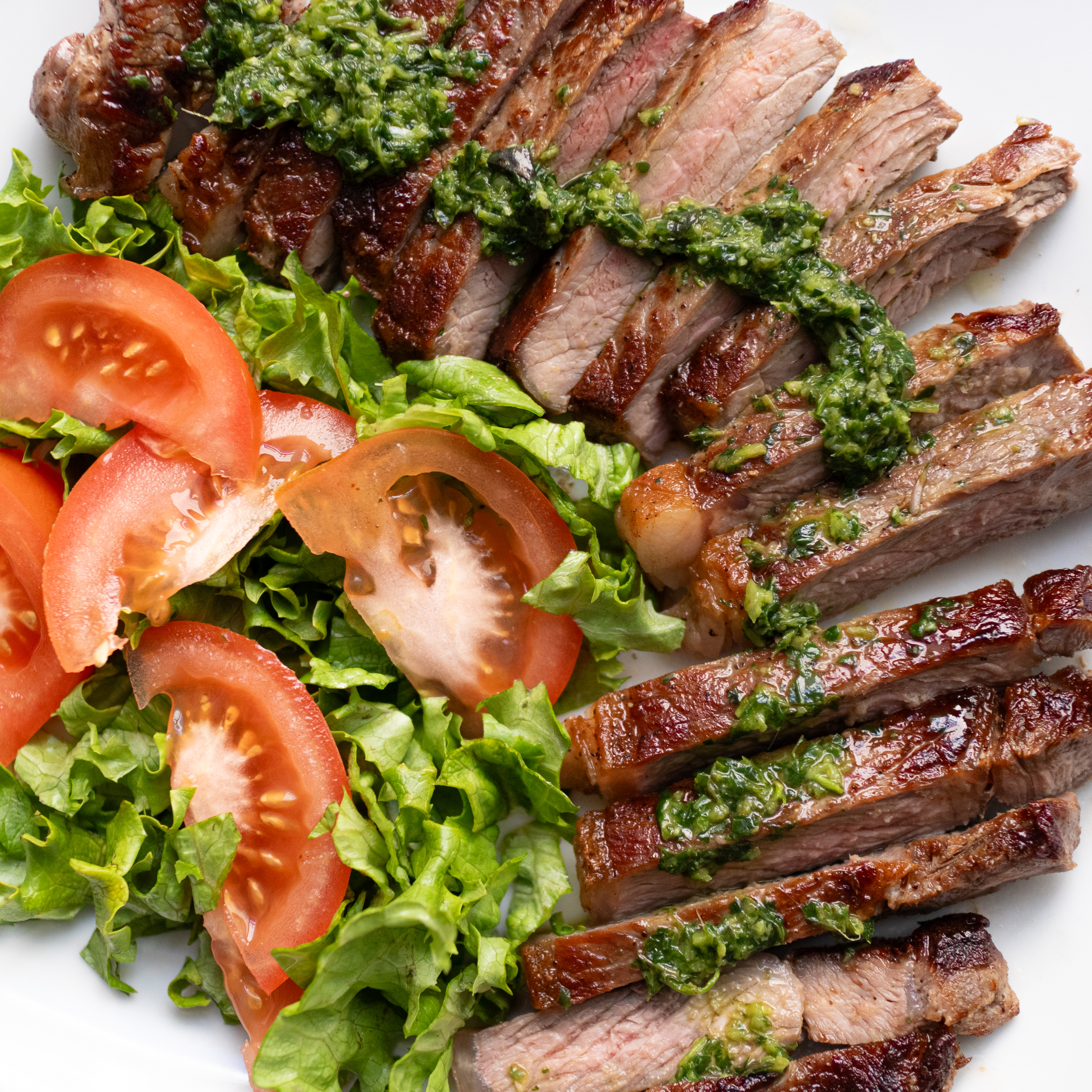 Reverse Seared Air Fryer Steak with Asian Chimichurri Sauce