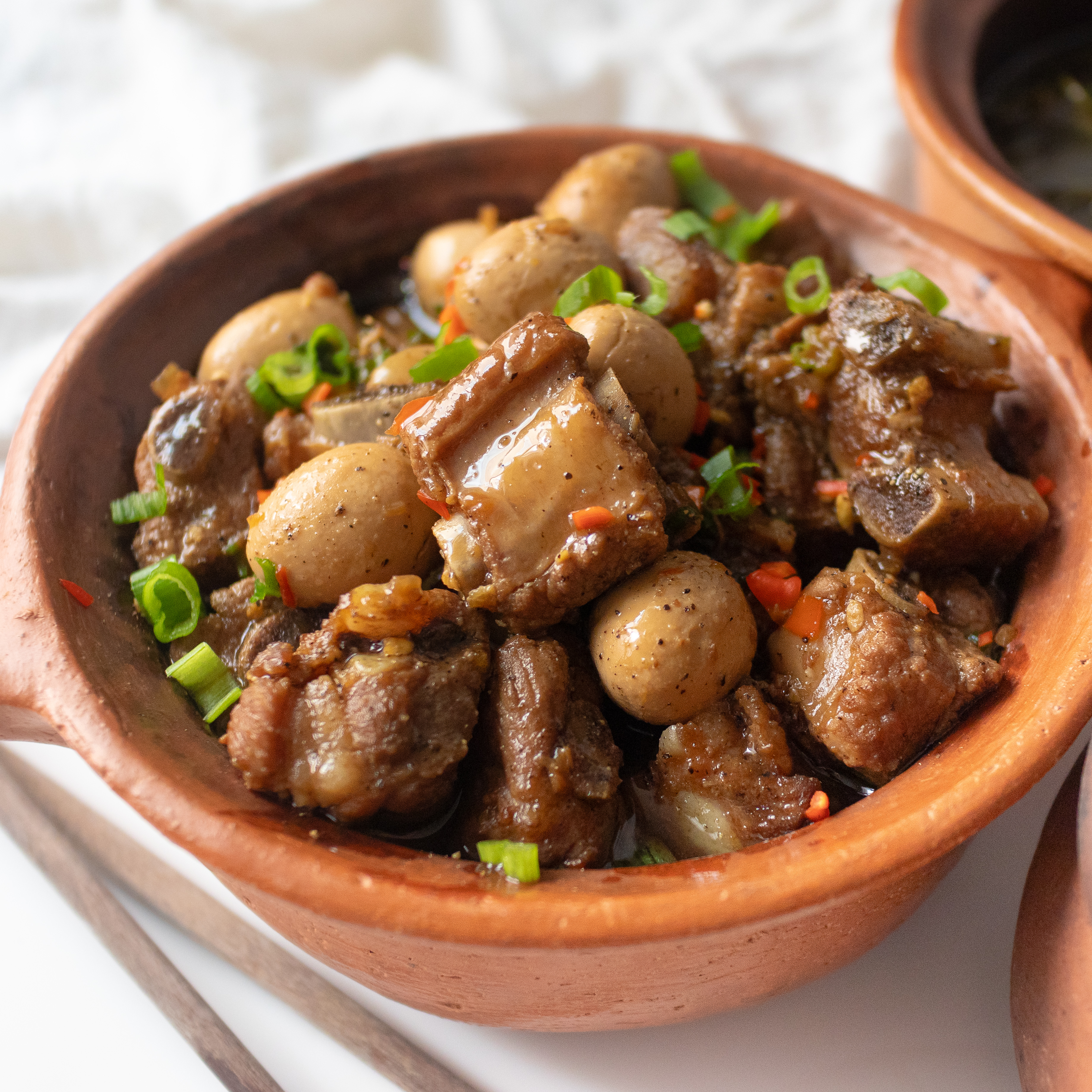 Braised Pork Spare Ribs & Quail Eggs (Sườn Rim Trứng Cút)