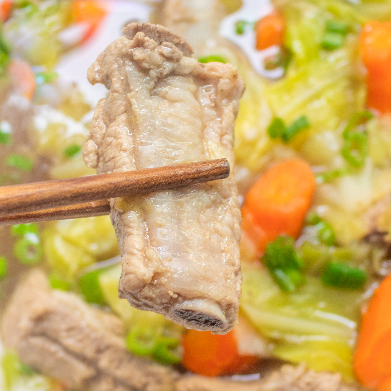 Vietnamese Pork Rib Soup with Carrots & Cabbage (Canh Suon Bap Cai)