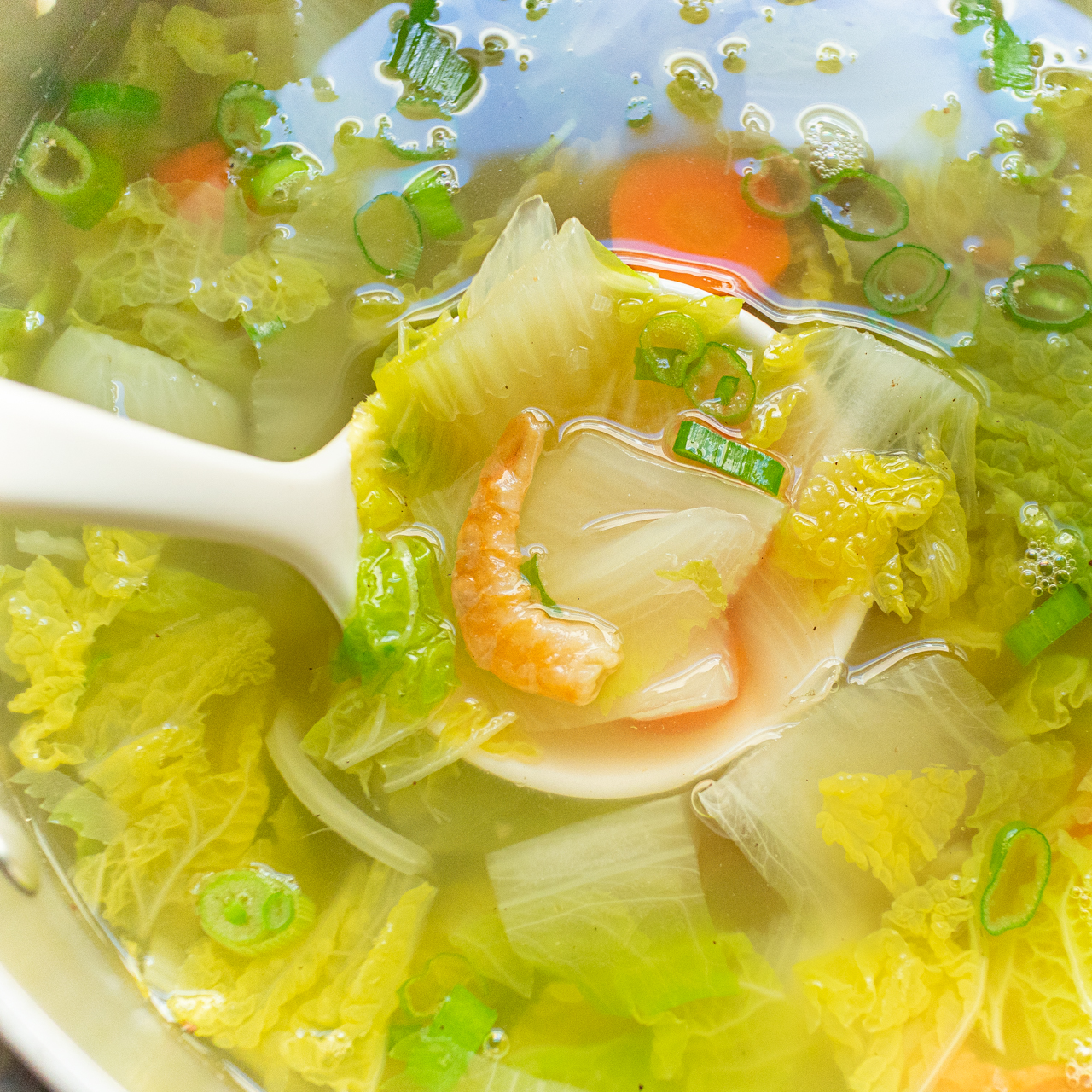 Vietnamese Napa Cabbage Dried Shrimp Soup (Canh Cải Thảo Tôm Khô)