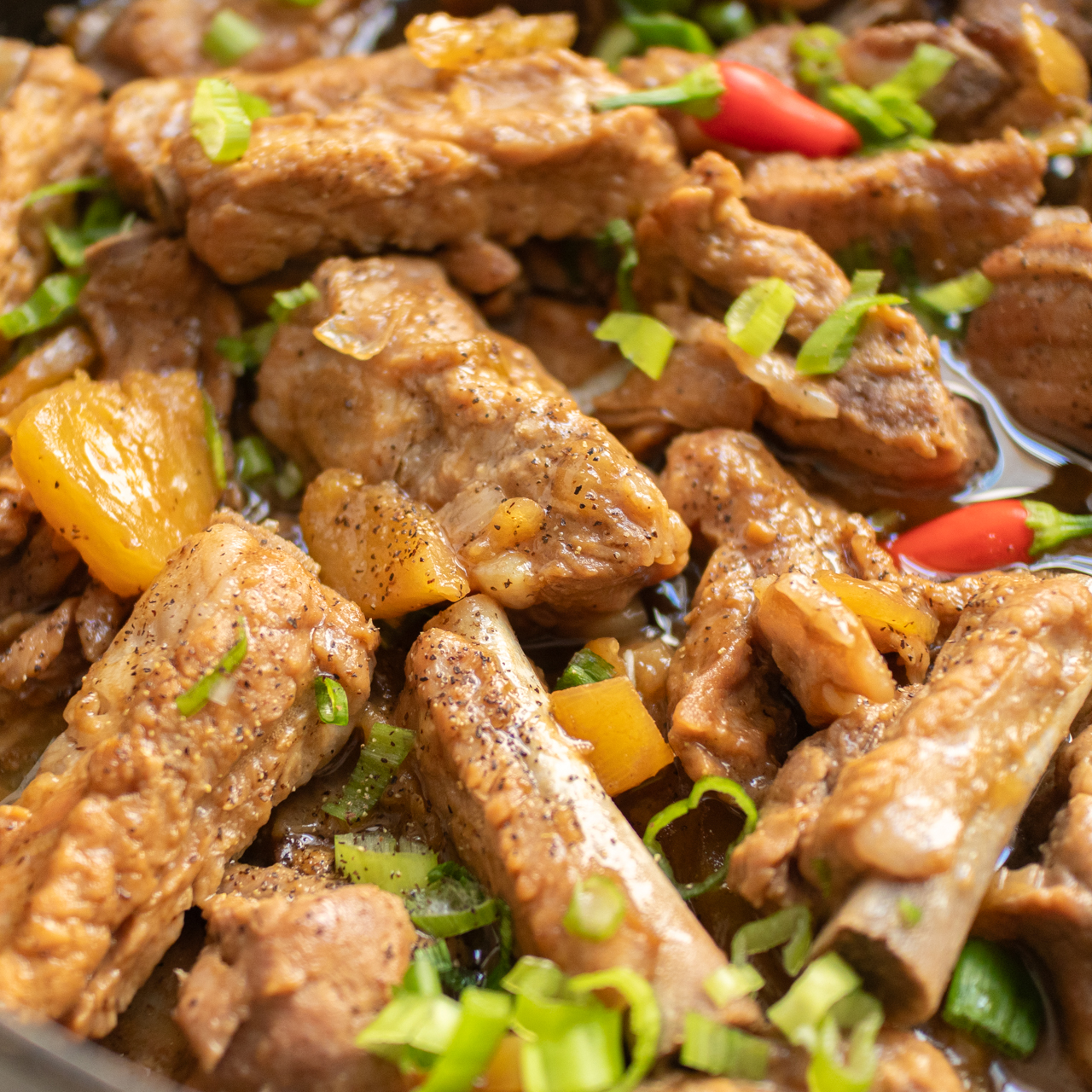 Vietnamese Braised Pork Spare Ribs and Pineapple (Sườn Kho Khóm)