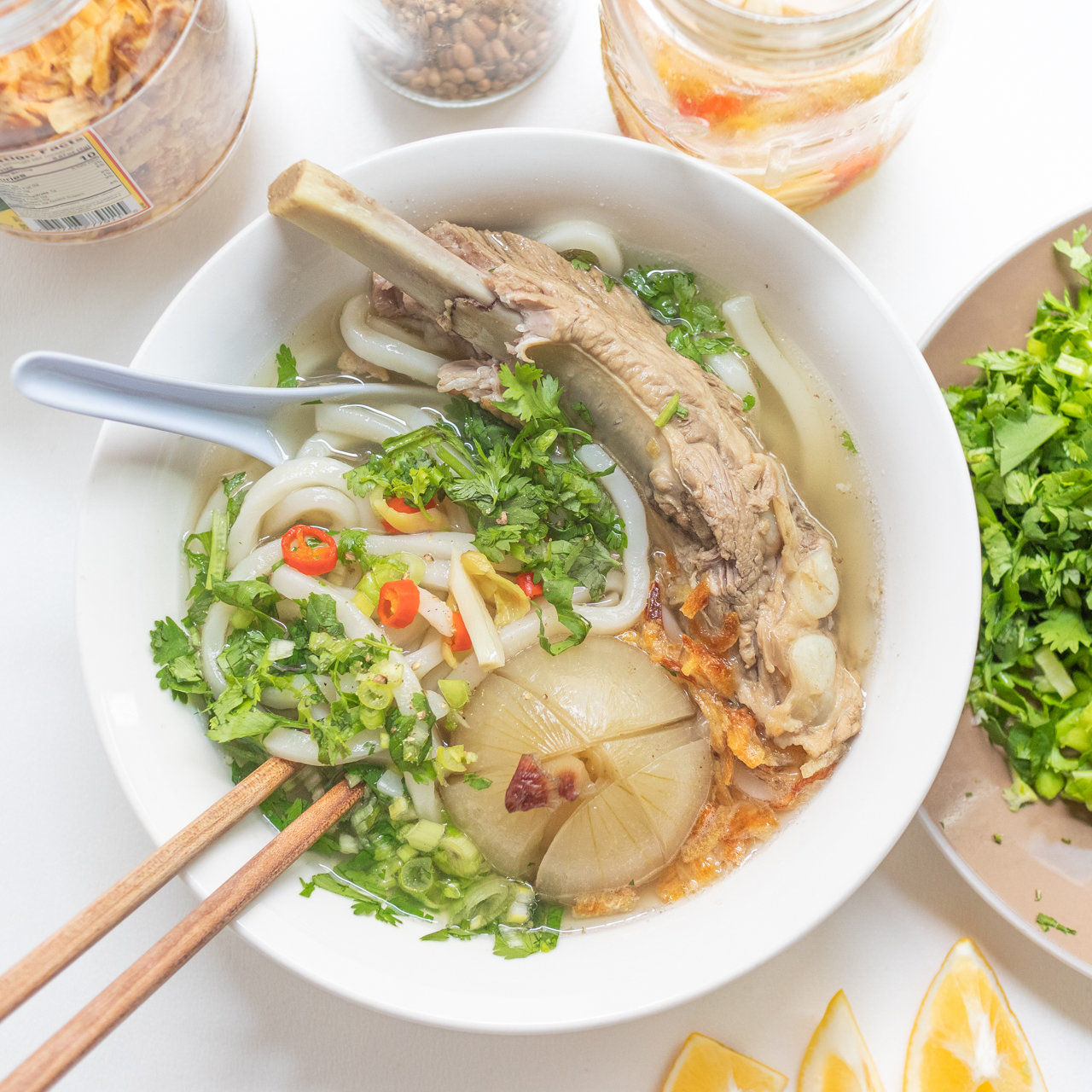 Bánh Canh Sườn Heo (Vietnamese Pork Rib Noodle Soup) – Large Batch