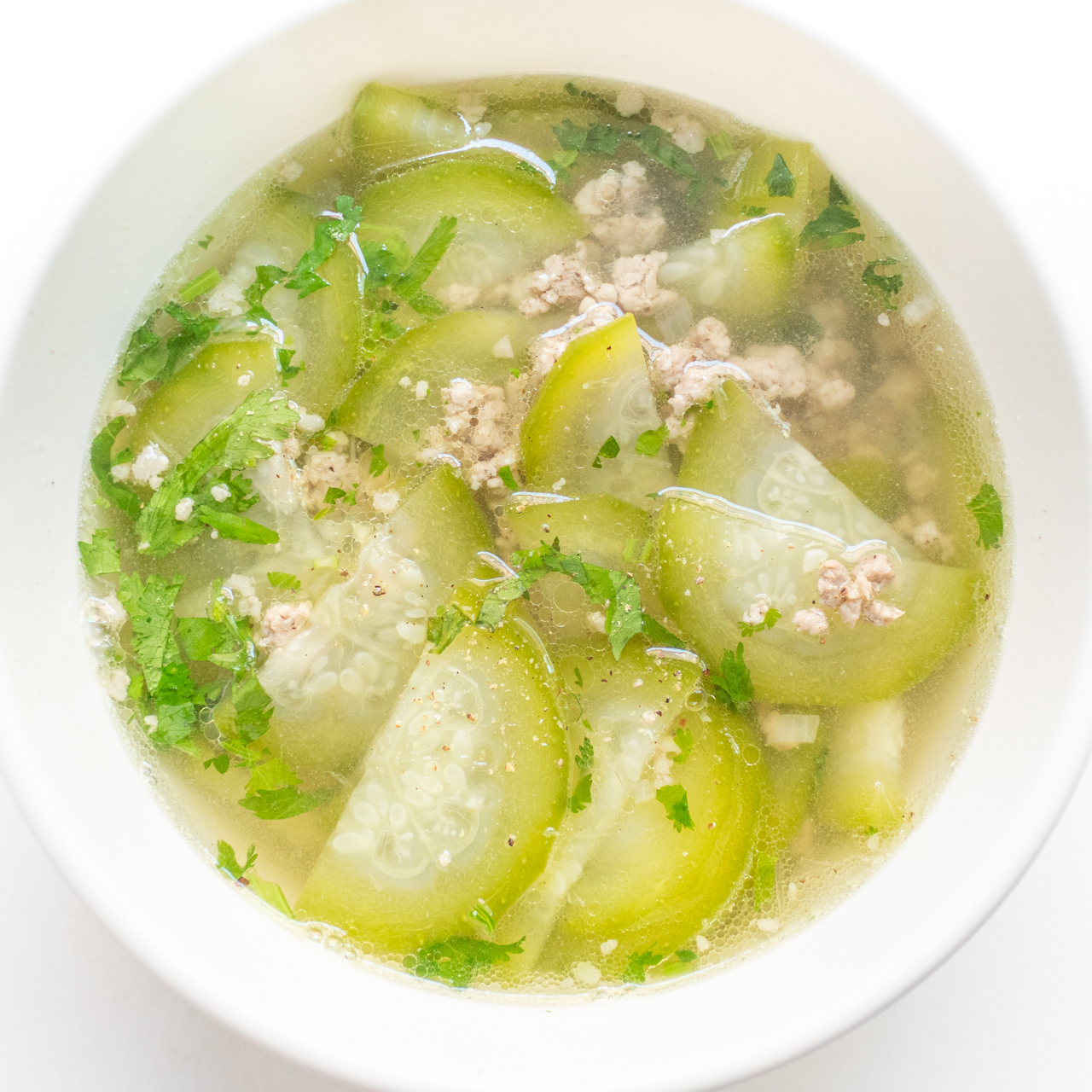 Vietnamese Winter Melon and Ground Pork Soup (Canh Bí Đao Thịt Xay)