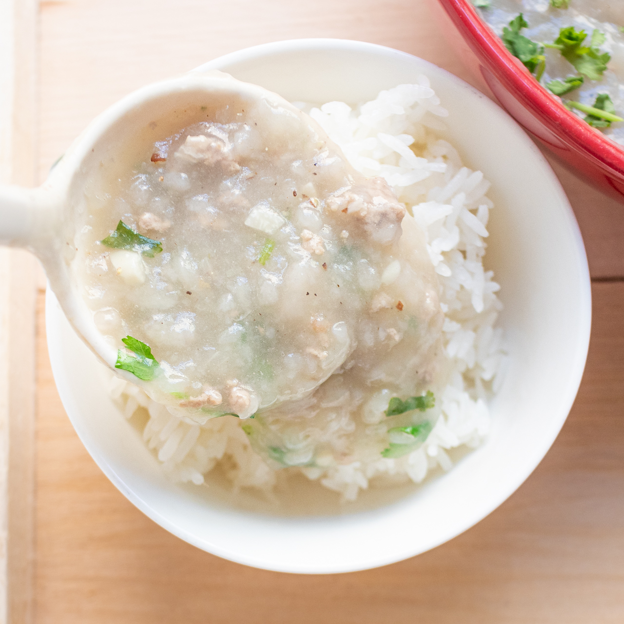 Canh Khoai Mỡ Trắng (Vietnamese Grated White Yam Soup with Ground Pork)